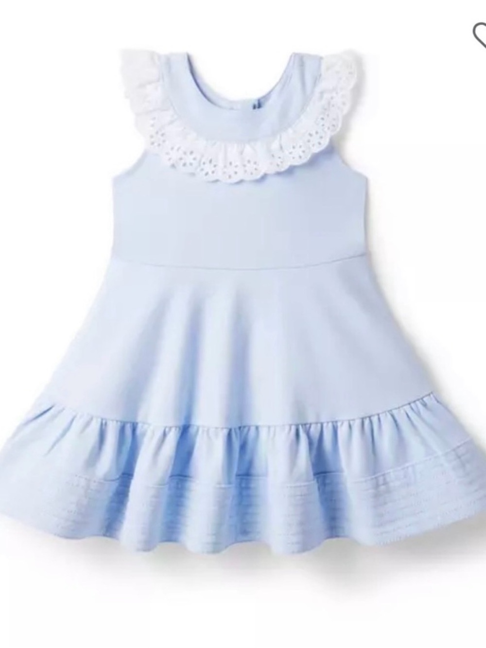 Janie and Jack Pale Blue Sleeveless Dress with White Collar